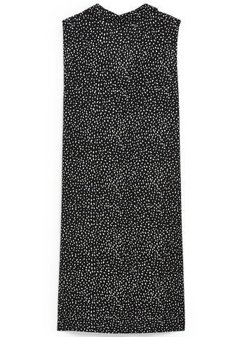 Черно-белое кэжуал платье а-силуэт C&A в горошек