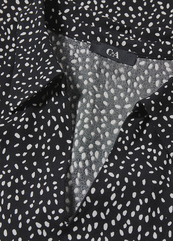 Черно-белое кэжуал платье а-силуэт C&A в горошек