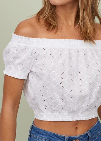 Біла бавовняна блузка H&M