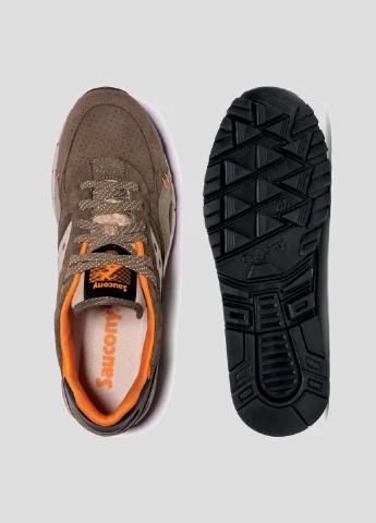 Коричневые всесезонные коричневые кроссовки shadow 6000 из текстиля и замши Saucony