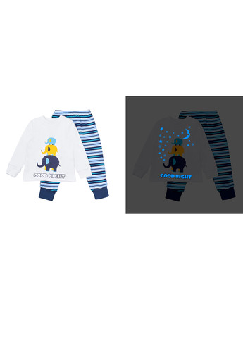 Синяя всесезон пижама (лонгслів, брюки) лонгслив + брюки Ляля