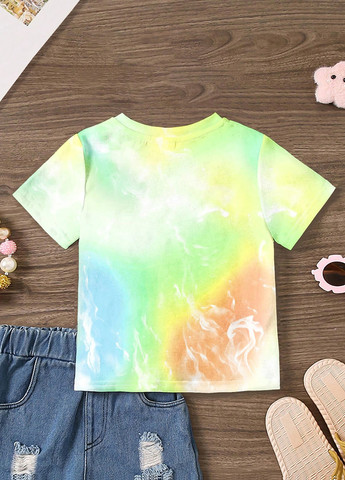 Комбинированная летняя футболка SHEIN