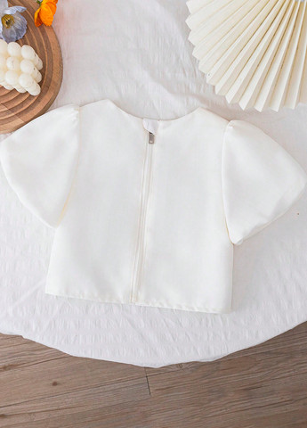 Белая однотонная блузка SHEIN летняя