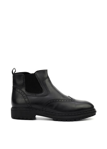 Черные мужские ботинки броги на молнии