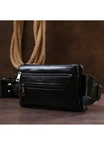 Мужская кожаная сумка на пояс 21,5х13х3 см Vintage (253490410)