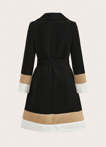 Комбинированное демисезонное Пальто однобортное SHEIN