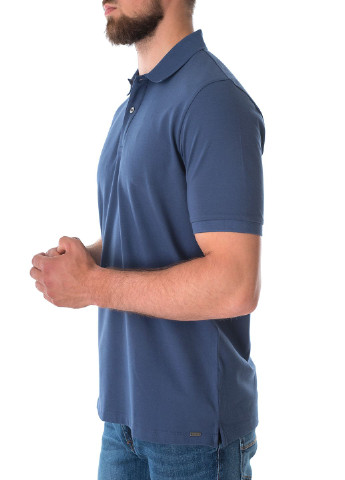 Синяя футболка-поло для мужчин Olymp однотонная