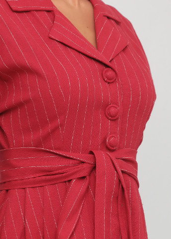 Красное кэжуал платье клеш, рубашка The J. Peterman Company в полоску