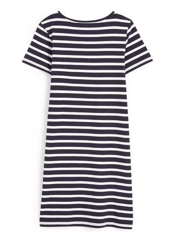 Темно-синее кэжуал платье платье-футболка C&A в полоску