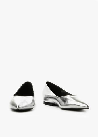 Жіночі балетки Le'BERDES | срібні однотонні без декору натуральна шкіра (281924621)