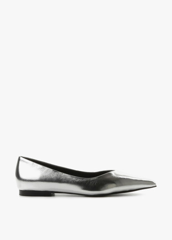 Жіночі балетки Le'BERDES | срібні однотонні без декору натуральна шкіра (281924621)