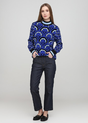 Джинси H&M прямі, вкорочені однотонні темно-сині джинсові бавовна