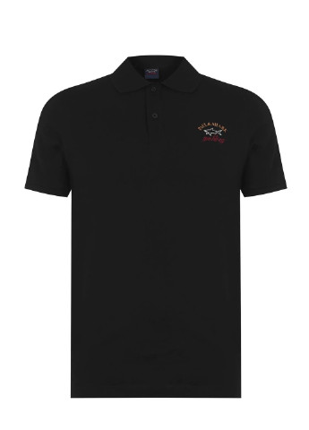 Черная футболка-поло мужское для мужчин Paul & Shark с логотипом
