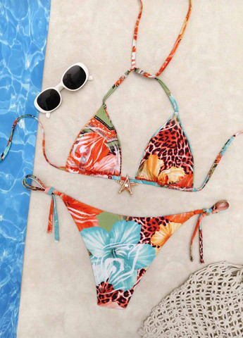 Комбінований літній купальник (ліф, трусики) бікіні, халтер, роздільний SHEIN