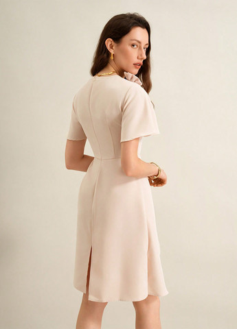 Кремова святковий, вечірня сукня футляр SHEIN однотонна