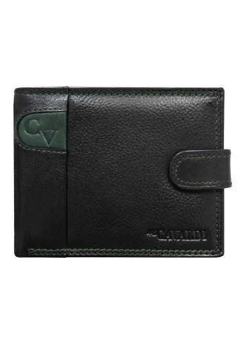 Чоловіче шкіряне портмоне N992L-SCV чорне і зеленим 4U Cavaldi (210173683)