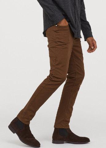 Коричневые демисезонные джинсы H&M
