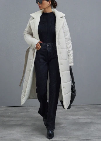 Айвори зимняя куртка SHEIN