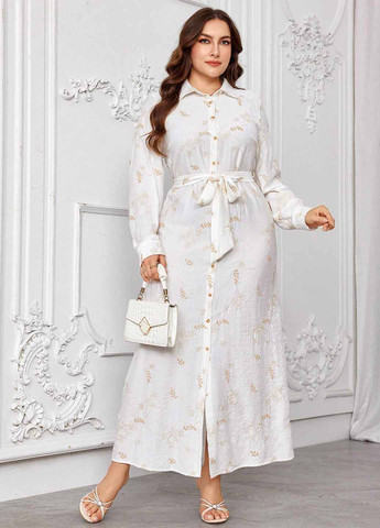 Білий кежуал сукня сукня-сорочка SHEIN з квітковим принтом