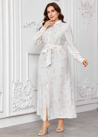 Білий кежуал сукня сукня-сорочка SHEIN з квітковим принтом