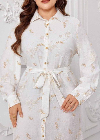 Білий кежуал сукня сукня-сорочка SHEIN з квітковим принтом