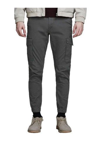 Темно-серые кэжуал демисезонные карго брюки Jack & Jones