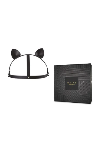 Маска кошечки MAZE - Cat Ears Headpiece Black, экокожа Bijoux Indiscrets (254734427)