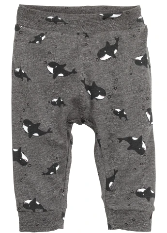 Темно-сірий демісезонний комплект (боді, брюки, шапка) H&M