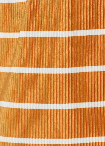 Светло-оранжевое кэжуал платье на запах KOTON в полоску