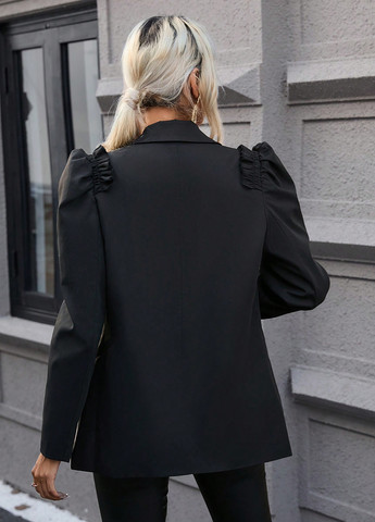 Черный женский жакет SHEIN однотонный - демисезонный