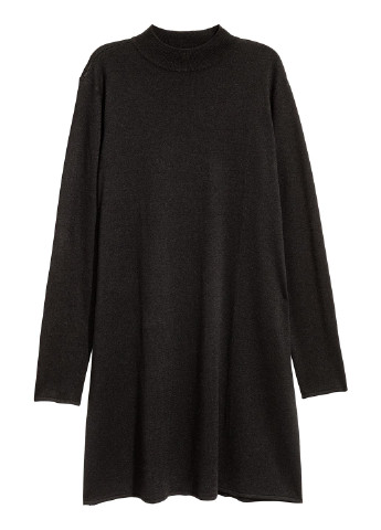 Чорна кежуал плаття, сукня сукня светр H&M однотонна