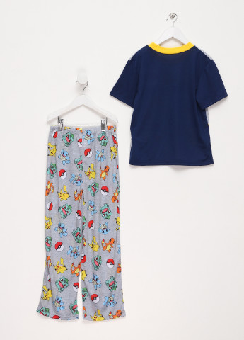 Серая всесезон пижама (футболка, брюки) футболка + брюки Pokemon