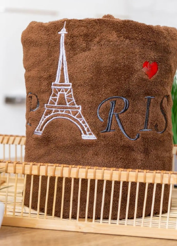 Рушник банний сауна пляжний мікрофібра велюр 160х90 см (473767-Prob) Париж коричневий Unbranded (256464680)