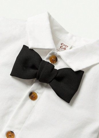 Коричневий демісезонний комплект (сорочка, комбінезон, метелик) SHEIN