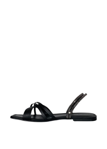 Черные босоножки Anri de Collo без застежки с камнями