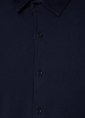Темно-синяя кэжуал рубашка однотонная Mexx