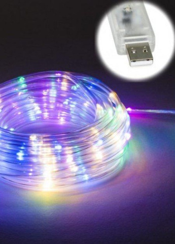 Внутрішня світлодіодна гірлянда неон стрічка-шланг 5мм 100 10м каучук+ USB мульти Led (251371689)
