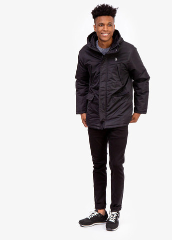 Чорна демісезонна куртка U.S. Polo Assn.