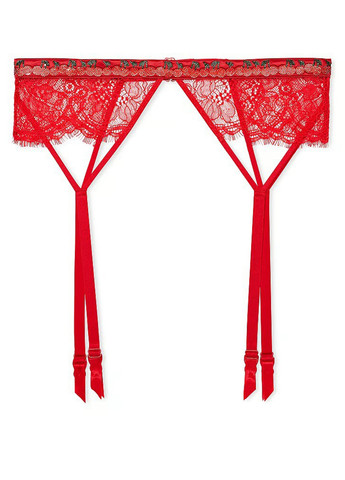 Красный демисезонный комплект (бюстгальтер, пояс, трусики) Victoria's Secret