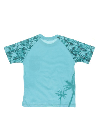 Голубая летняя футболка с коротким рукавом Haknur