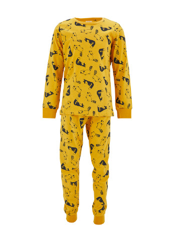 Желтая всесезон пижама лонгслив + брюки DeFacto