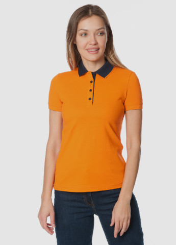Оранжевая женская футболка-поло женское Arber однотонная