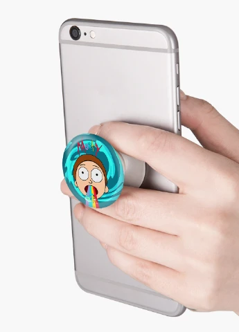 Попсокет (Popsockets) тримач для смартфону Рік Санчез і Морті Сміт Рік і Морті (Rick and Morty) (8754-2946) Чорний MobiPrint (229014741)
