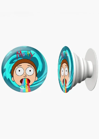 Попсокет (Popsockets) тримач для смартфону Рік Санчез і Морті Сміт Рік і Морті (Rick and Morty) (8754-2946) Чорний MobiPrint (229014741)