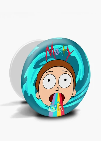 Попсокет (Popsockets) тримач для смартфону Рік Санчез і Морті Сміт Рік і Морті (Rick and Morty) (8754-2946) Чорний MobiPrint (229014741)