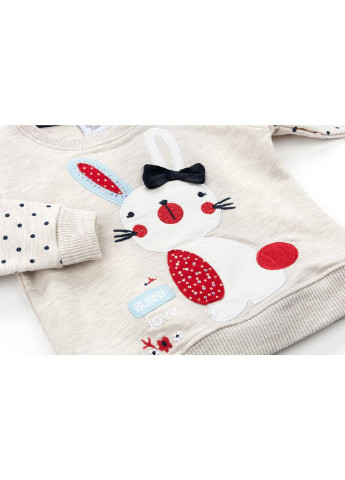 Бежевий демісезонний костюм десткий з зайчиками (10188-74g-beige) Breeze