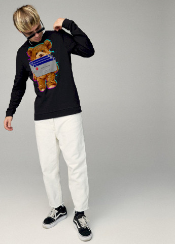 Черный свитшот мужской basic /no flis/ YAPPI рисунок (251424351)