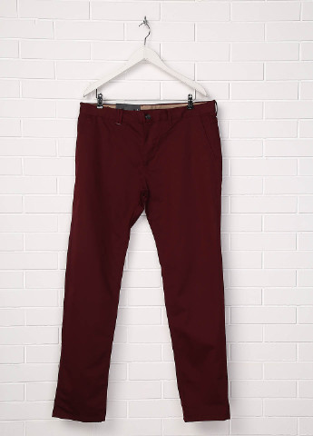Бордовые кэжуал демисезонные брюки Zara