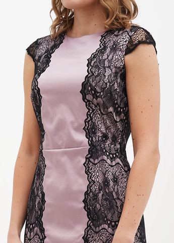 Лиловое кэжуал платье футляр Sassofono однотонное