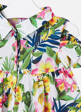 Комбинированная цветочной расцветки блузка Mayoral летняя